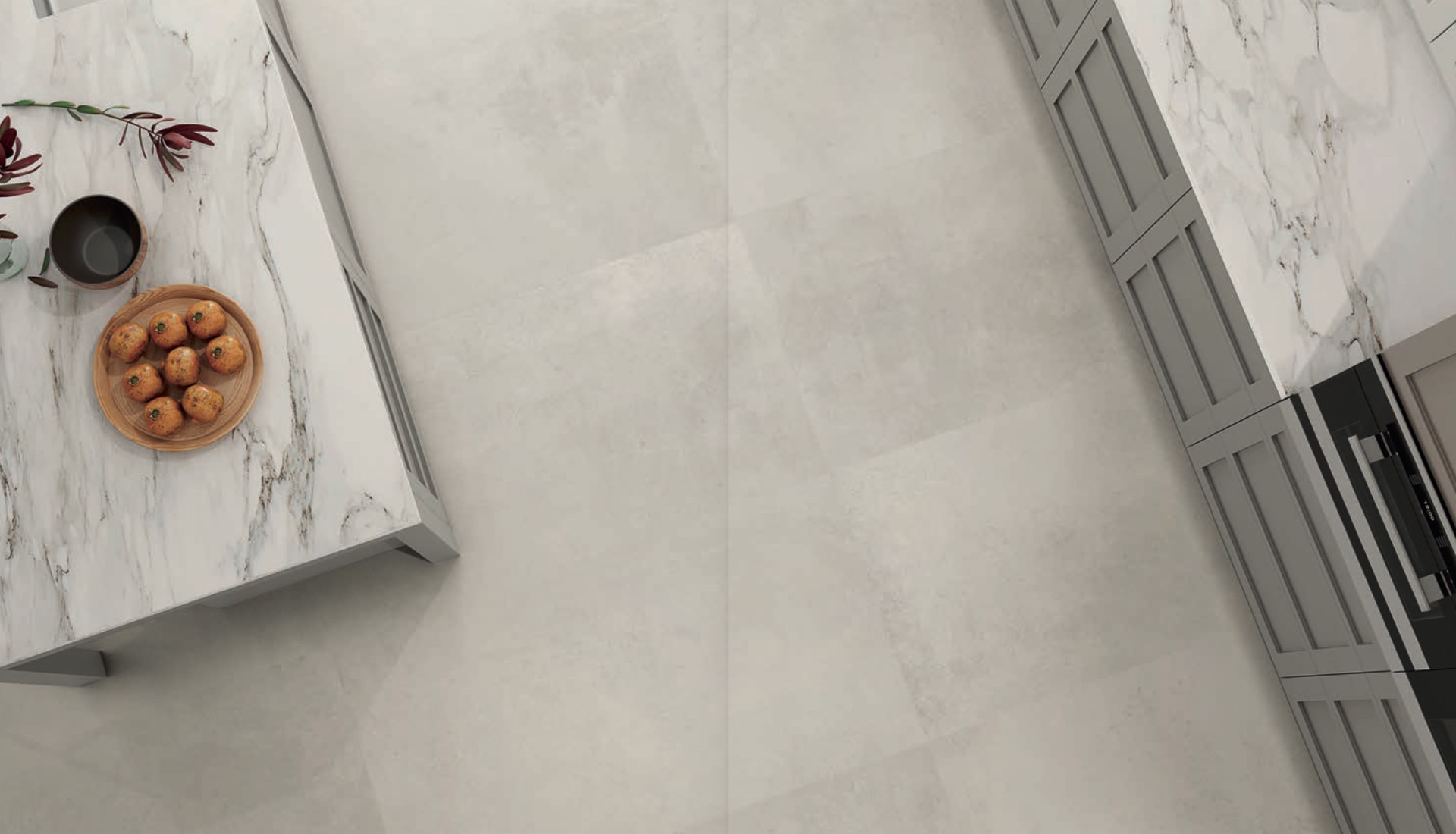 Ambiente de interiorismo con porcelánico de gran formato QualityTiles